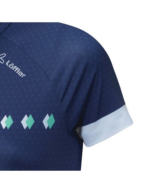 Maillot cycliste Loeffler manches courtes maillot vélo HZ Rise Femme-Bleu