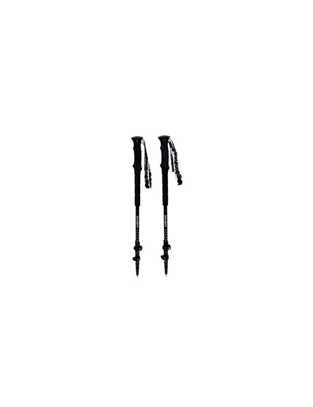 Bâtons de marche Husky (set) trekking Slimi aluminium 3 pièces-Noir