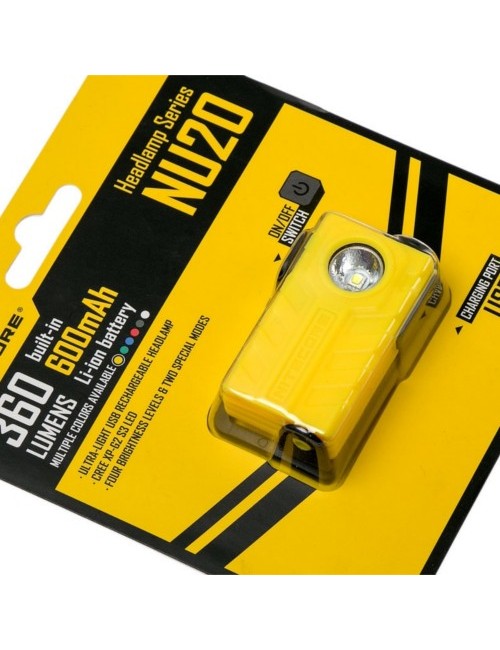 NiteCore rechargeable headlight NU20 360 lumens - yellow