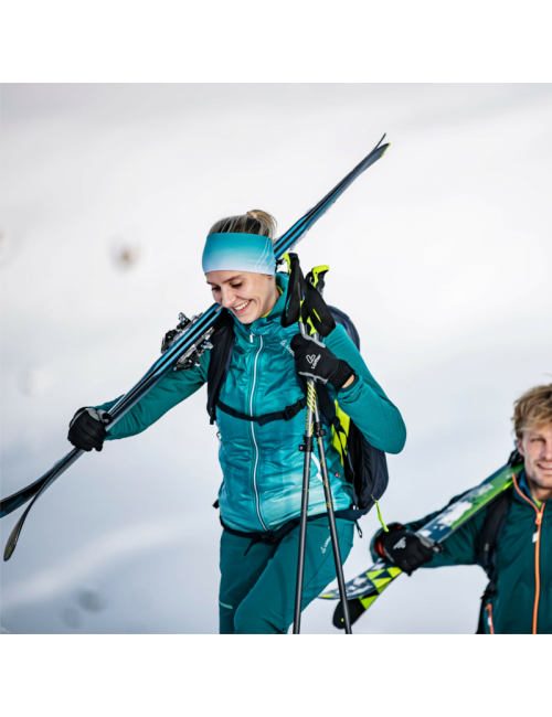 Veste Loeffler pour femme W Veste à capuche Speed Lagoon Primaloft-Bleu