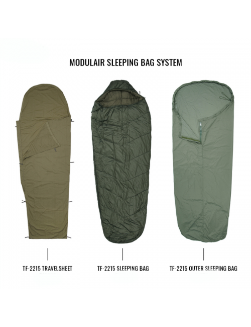 TF - 2215 modular sleeping bag sheet bag 0°c 240 x 80 cm - Green