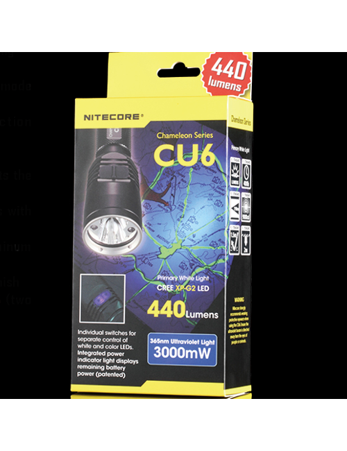 NiteCore flashlight CU6 Chameleon-with UV light - 440 lumens - Black