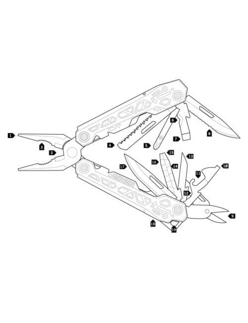 Gerber multitool Truss-17 pezzi - con guaina portaoggetti-nero