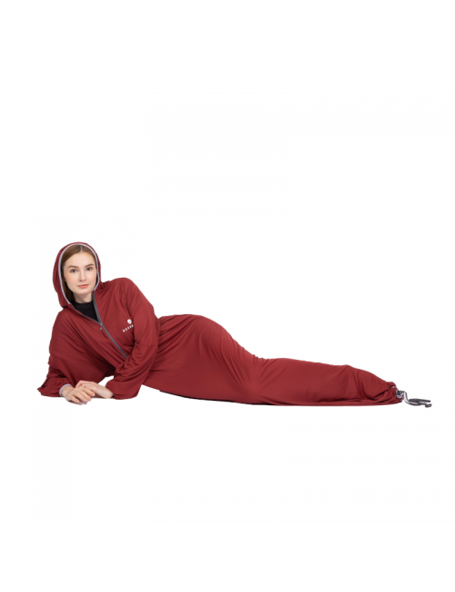 Inner sleeping bag and dressing gown in one Microliner Stretch-Red