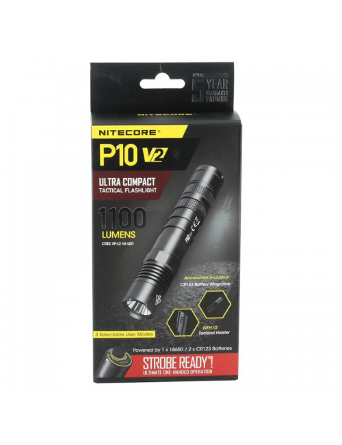 NiteCore flashlight P10 V2 Tactical Flashlight - 1100 lumens - Black