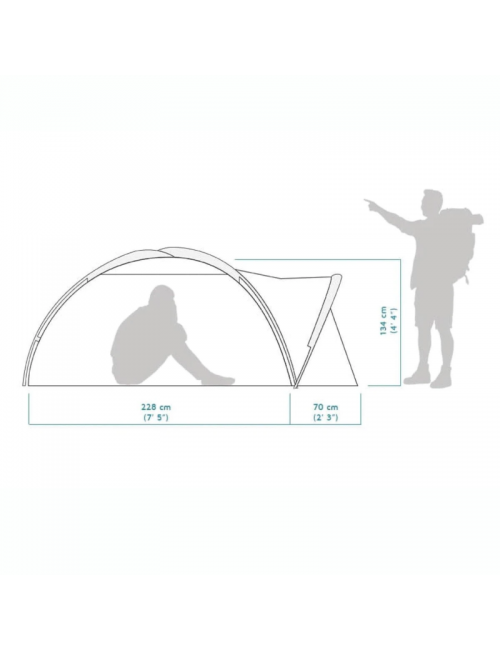 Crua outdoors Duo-tienda de senderismo ligera - 2 personas-3 kg-verde