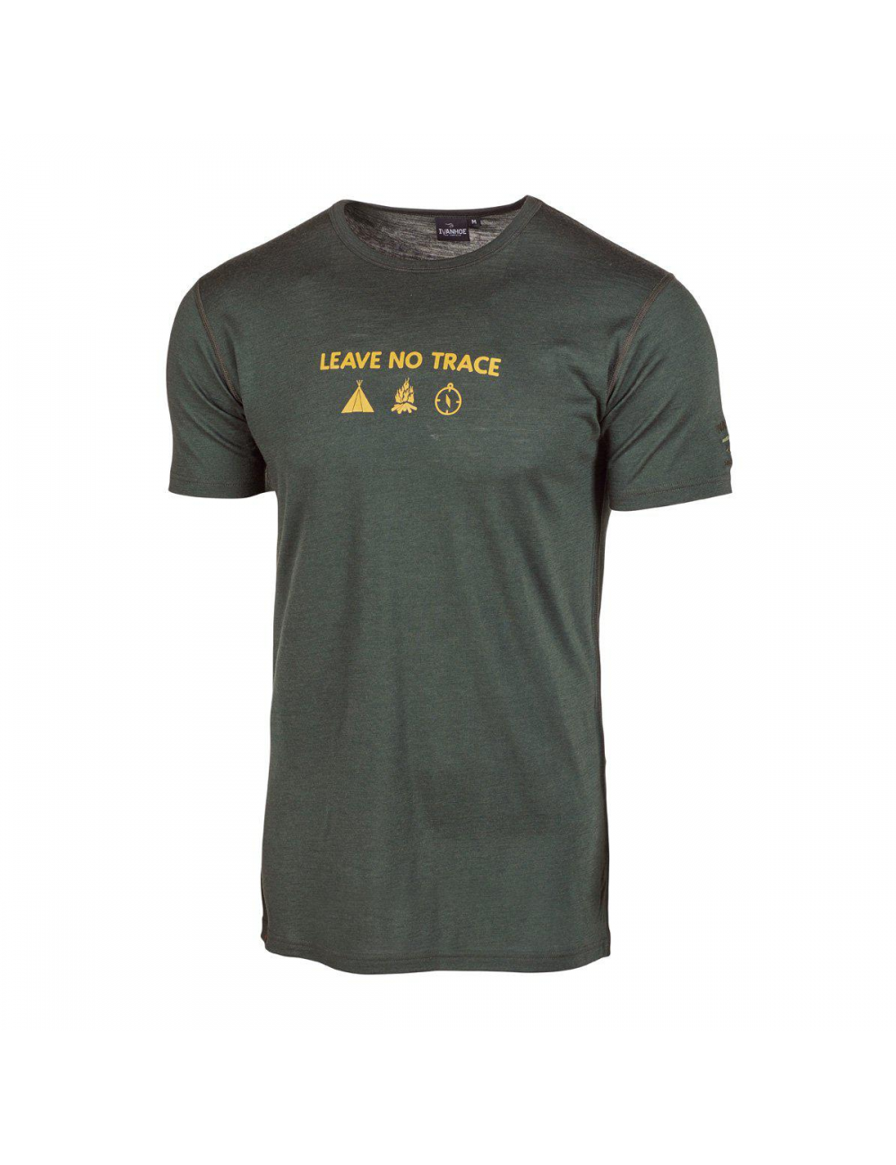 Ivanhoe T-shirt Agaton Trace per uomo - 100% lana merino-Verde