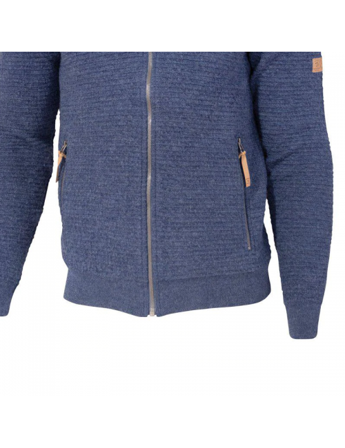 Ivanhoe cardigan Morel Cappuccio maschile per uomo in lana-Denim blu