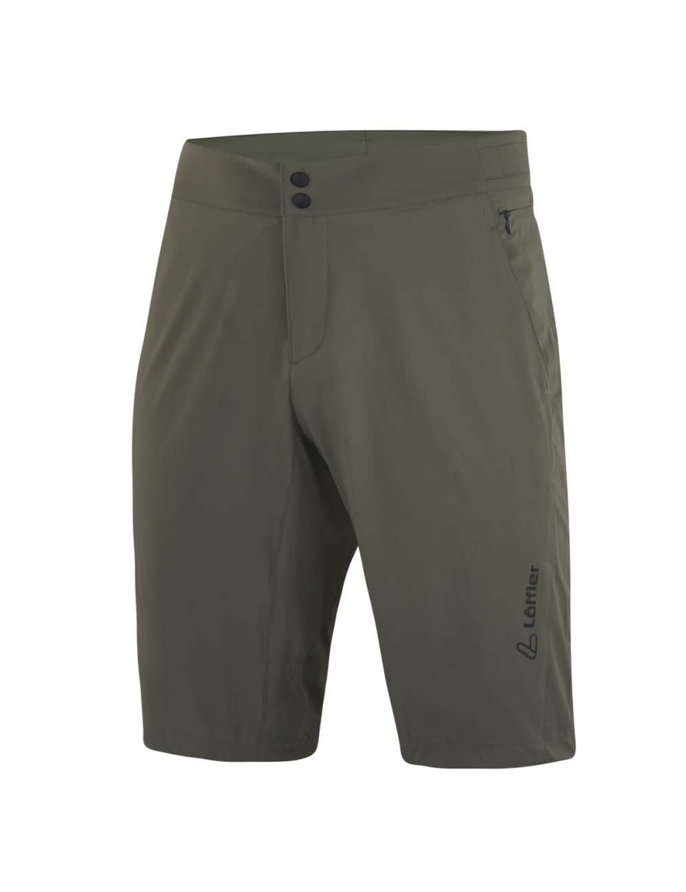 Loeffler cuissard court m Short de vélo Grav-E ASSL homme-vert olive