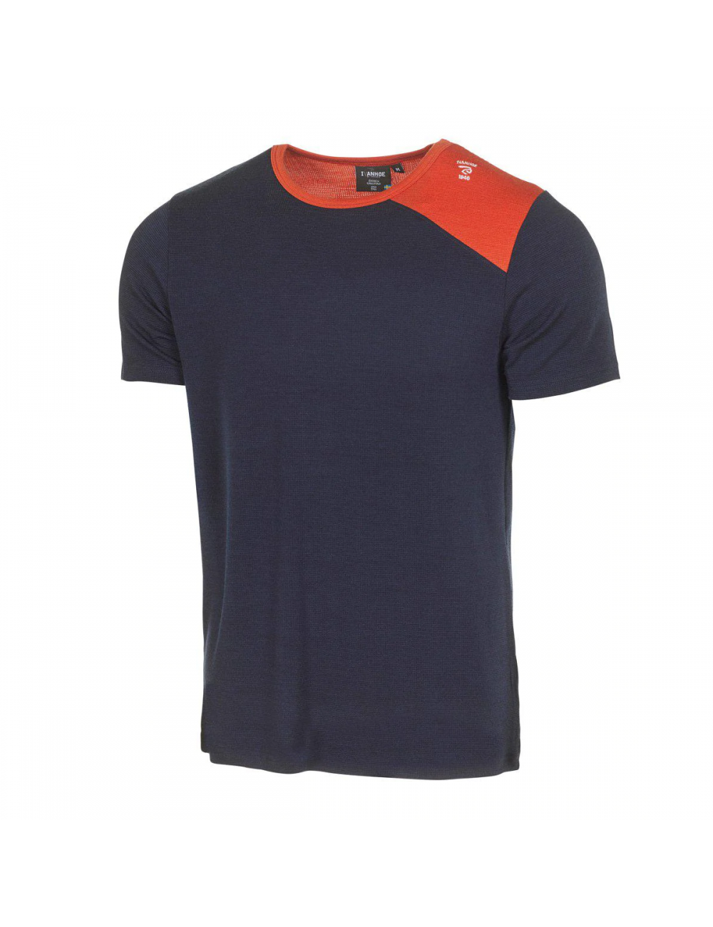 Camiseta Ivanhoe Kian SS Navy para hombre de Merino y Tencel-Azul