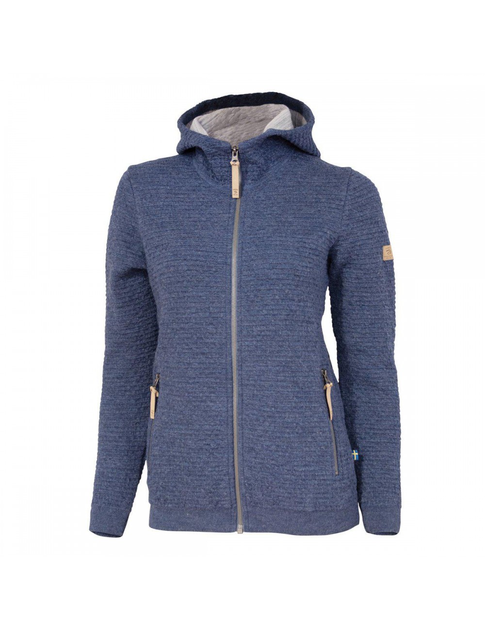 Cárdigan Ivanhoe Morel Hood FM para mujer de lana-Azul denim