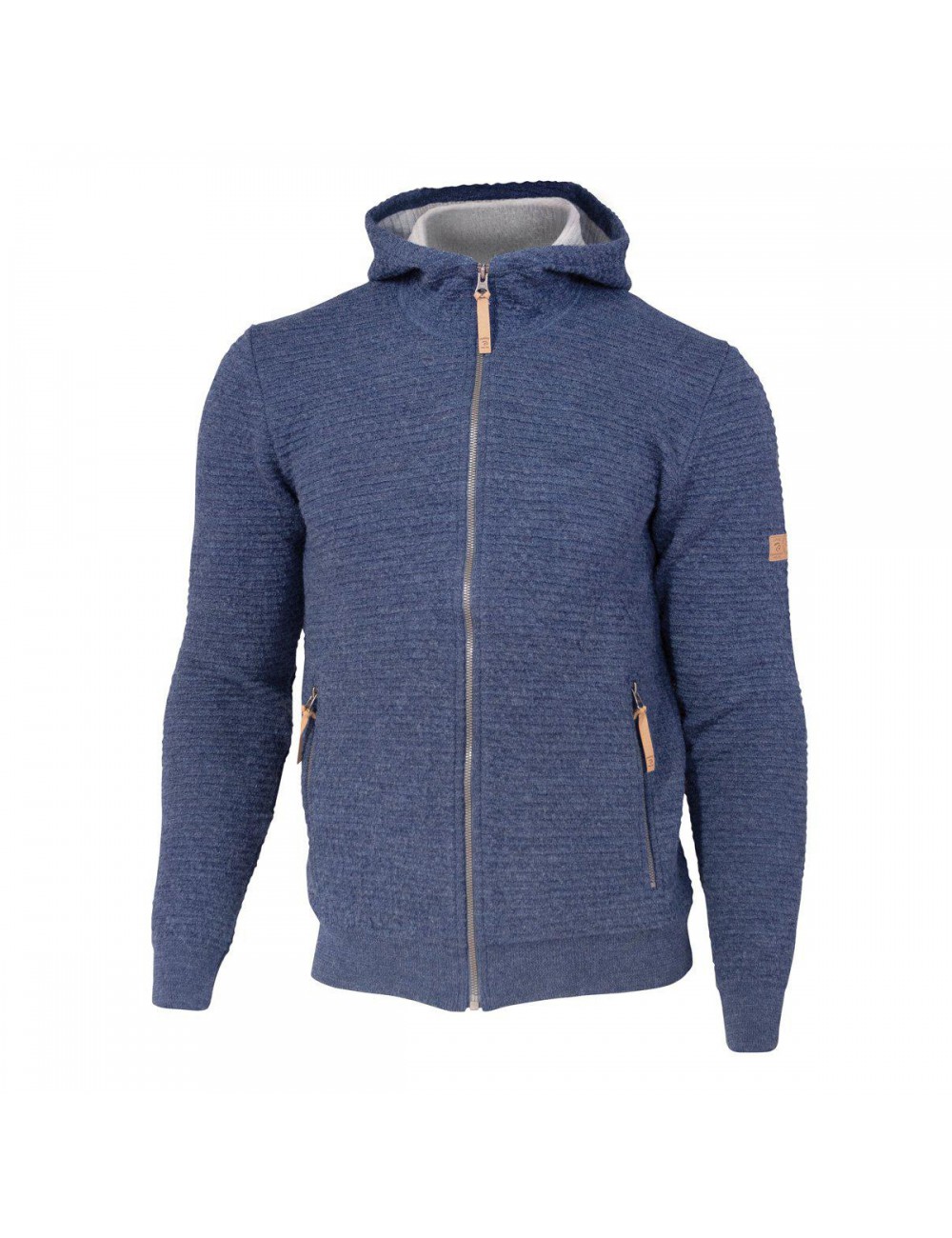 Ivanhoe cardigan Morel Cappuccio maschile per uomo in lana-Denim blu