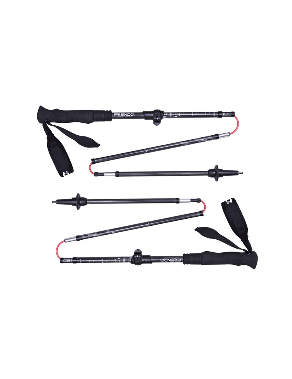 Bâtons de marche Frendo (set) Carbon Express II pliables-Noir