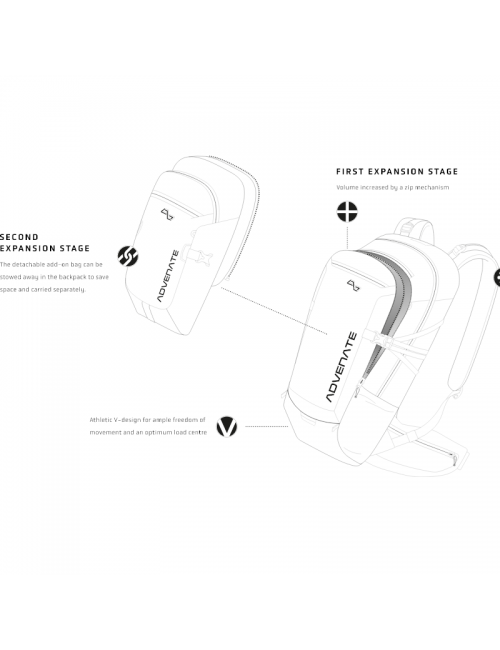 Advenate Rucksack Symphony 25+4+6 Das Packpferd-Schwarz