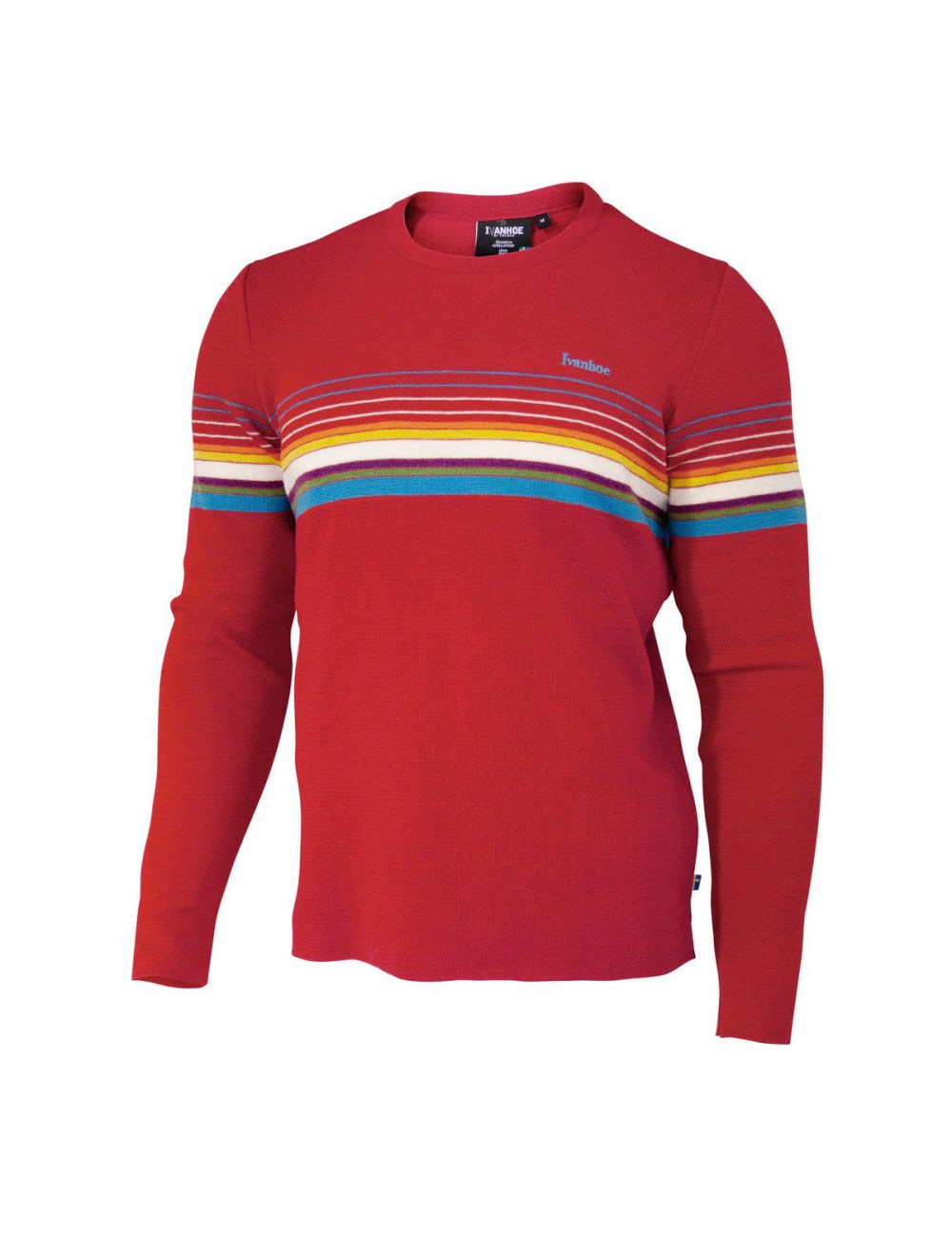 Pull en laine Ivanhoe retro-Col rond ample Chili red-rouge