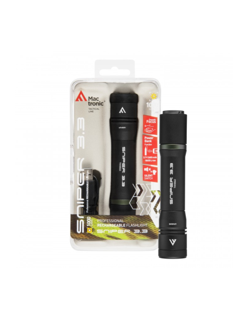 Mactronic flashlight Sniper 3.3 Powerbank - 1000 lumens-Black