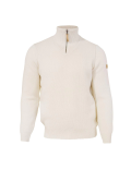 Ivanhoe pull NLS Orme blanc naturel demi-zip-100% pure laine non teinte