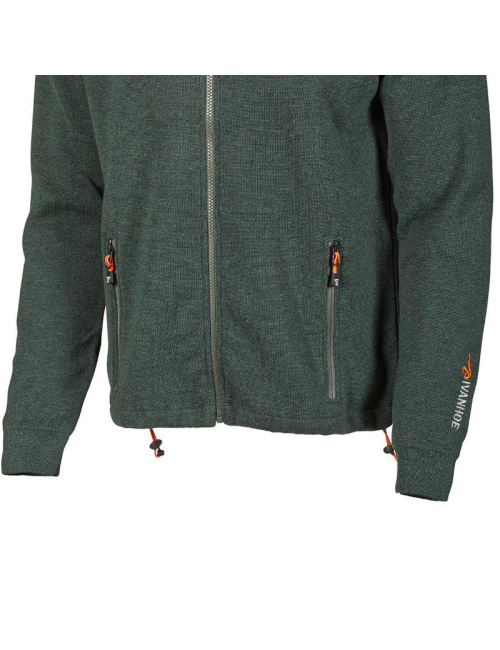 Ivanhoe vest Hadar Full Zip Riffle Green - fijne merinowol - Groen