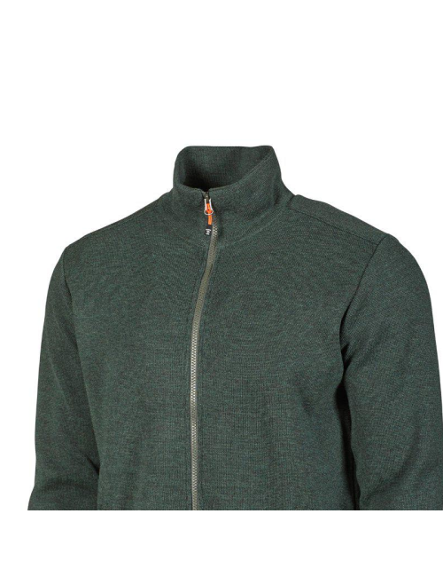 Ivanhoe gilet Hadar Full Zip Riffle Vert-laine mérinos fine-Vert