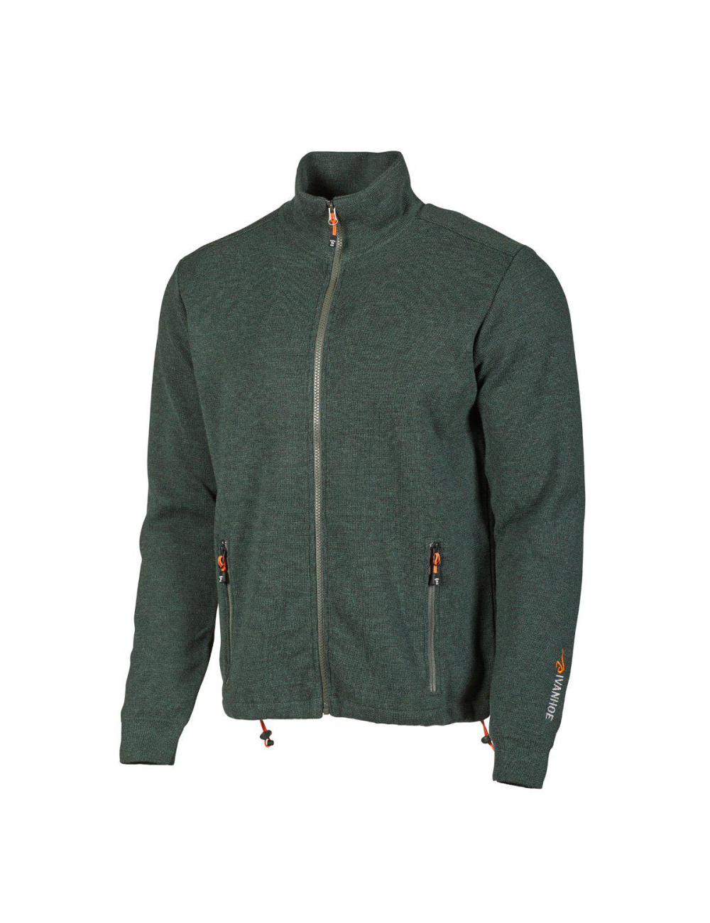 Ivanhoe gilet Hadar Full Zip Riffle Vert-laine mérinos fine-Vert