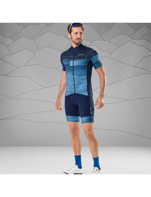 Cuissard cycliste Loeffler M Cuissard à Bretelles Volta pour Homme-Bleu