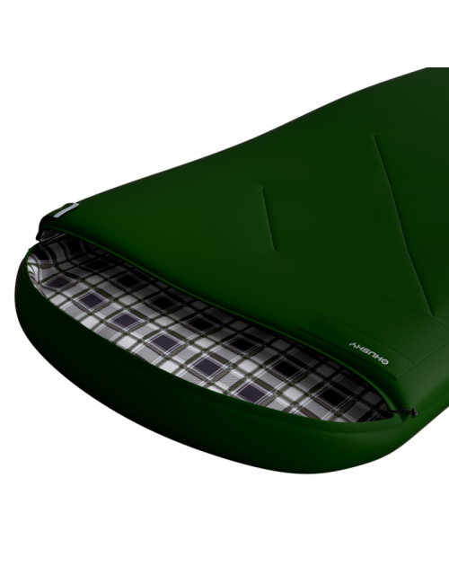 Couverture de sac de couchage Husky modèle Gary NW -5°C 220 x 90 cm avec flanelle-Vert