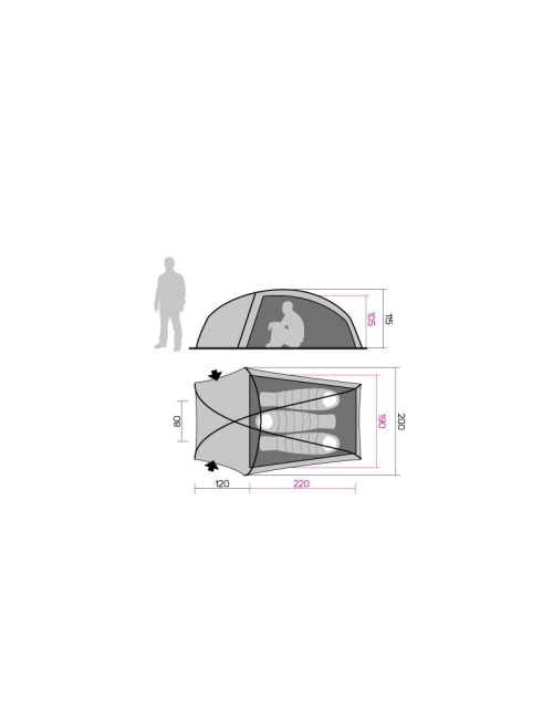 Hannah Outdoor Sett 3 Thyme II - lichtgewicht tent - 3 persoons - Groen