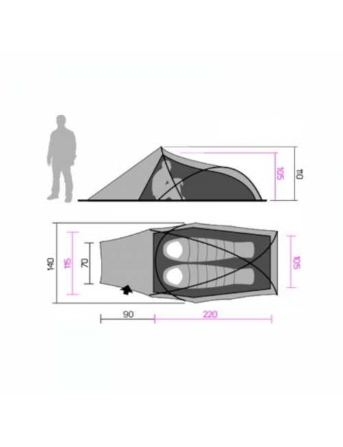 Hannah Outdoor Rider 2  - lichtgewicht tent - 2 persoons - Oranje - rood