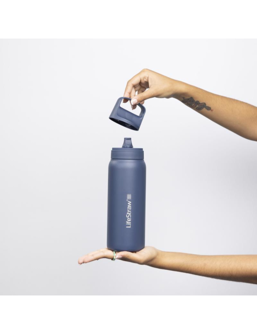 LifeStraw Wasserfilterflasche Go 2.0 Ägäis Edelstahl isoliert 700 ml-Blau