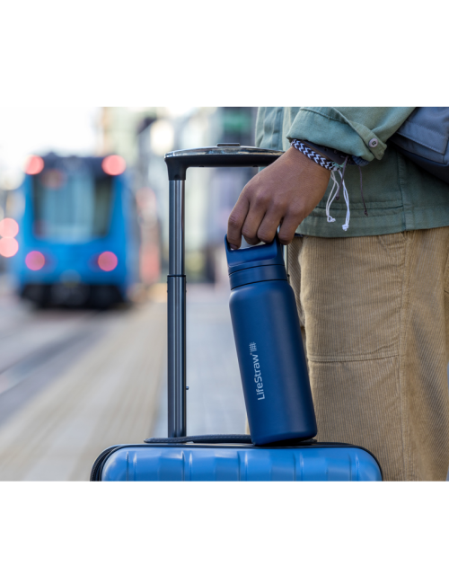 LifeStraw water filter bottle Go 2.0 Aegean Sea stainless steel insulated 700 ml-Blue