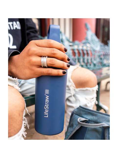 LifeStraw Wasserfilterflasche Go 2.0 Ägäis Edelstahl isoliert 700 ml-Blau