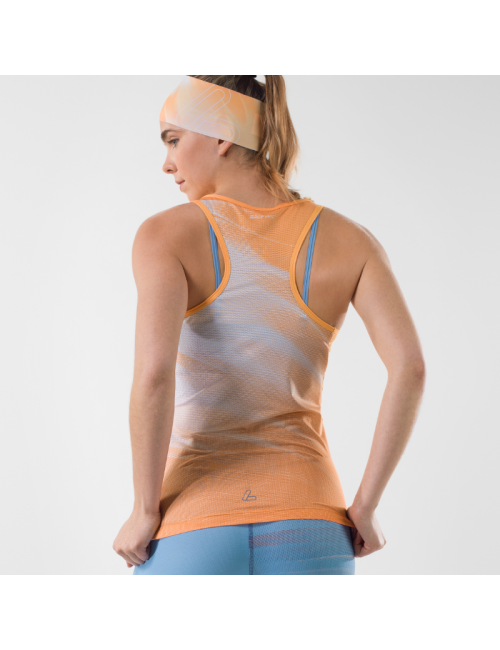 Loeffler fietsshirt mouwloos shirt W Racerback Top Fairdust Vent - Oranje