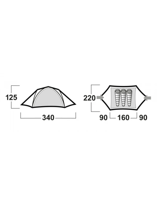 Husky tent extremely lightweight Burton 2-3-2-3 persons-Green