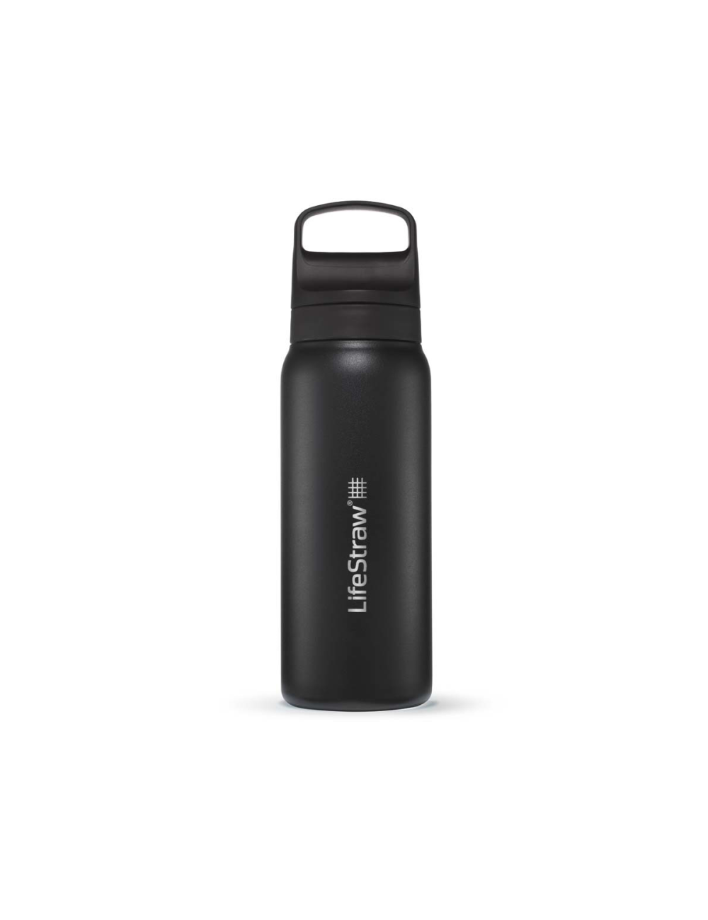 Botella de filtro de agua LifeStraw Go 2.0 negro con aislamiento de acero inoxidable de 1 litro-Negro