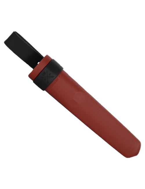 Couteau de survie Mora Garberg Dala Rouge noir carbone avec étui en cuir-Rouge