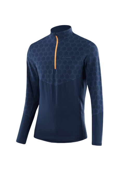 Loeffler shirt voor heren lange mouwen M Midlayer Hywa Bruce Transtex® - Donker BLauw