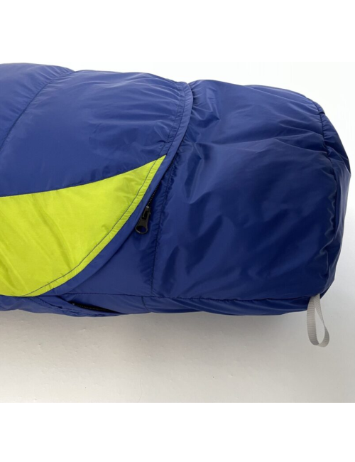 Saco de dormir momia SirJoseph down para niños Plumón Kiki 125-145-izquierdo 145 cm-Azul marino con Lima