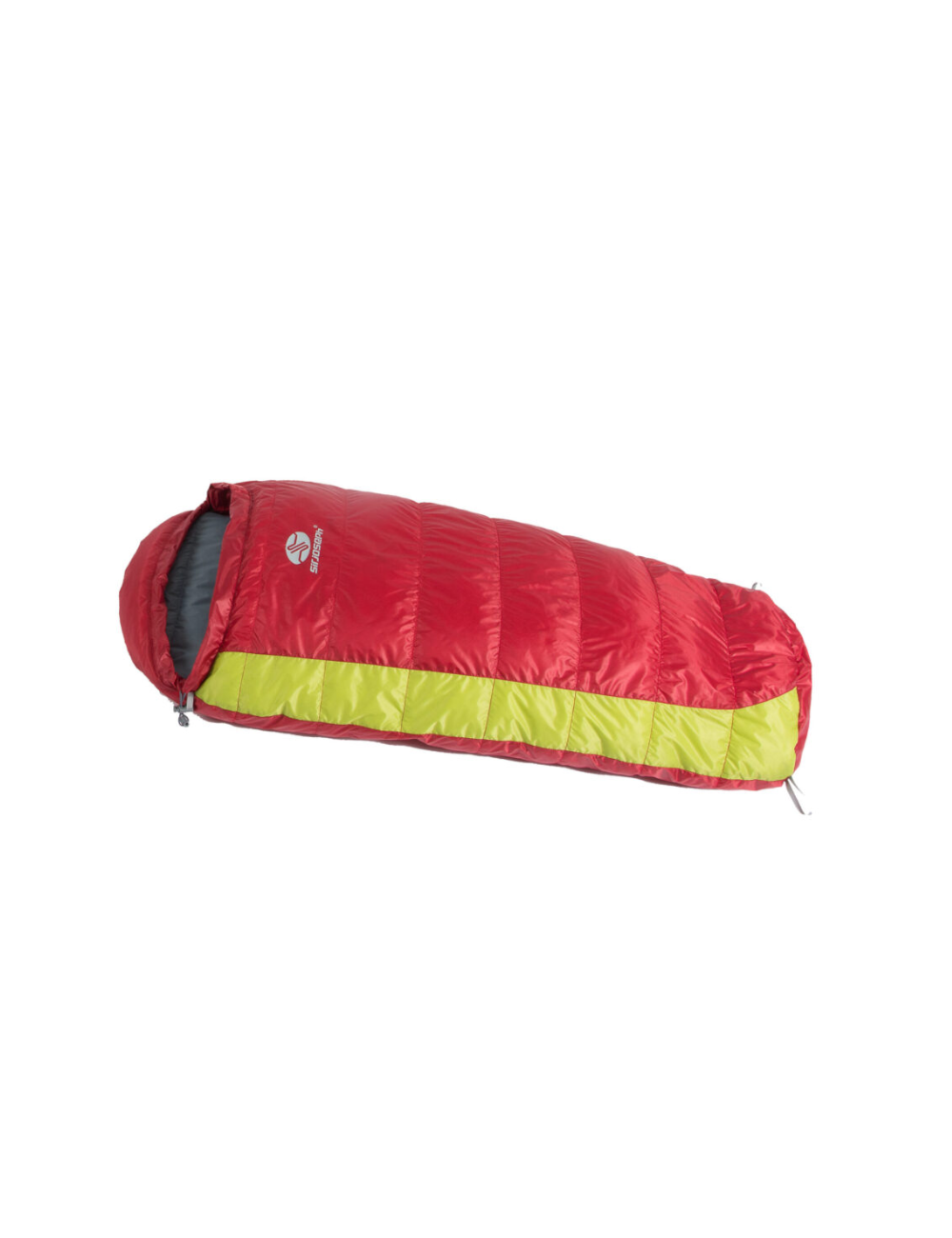 Saco de dormir momia SirJoseph down para niños Plumón Kiki 125-145-izquierdo 145 cm-rojo con lima