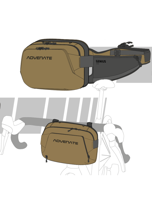 Advenate fanny pack and pannier in a Genius 3 + 2 Pure Black-Black