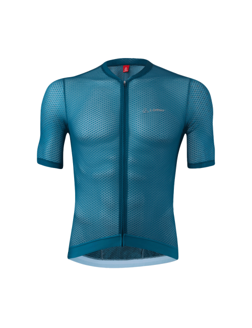 Loeffler fietsshirt korte mouwen M Bike Jersey FZ Cool Air Blue Coral - Blauw