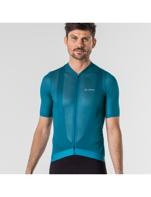 Maillot de vélo Loeffler à manches courtes FZ Cool Air Bleu Corail-Bleu