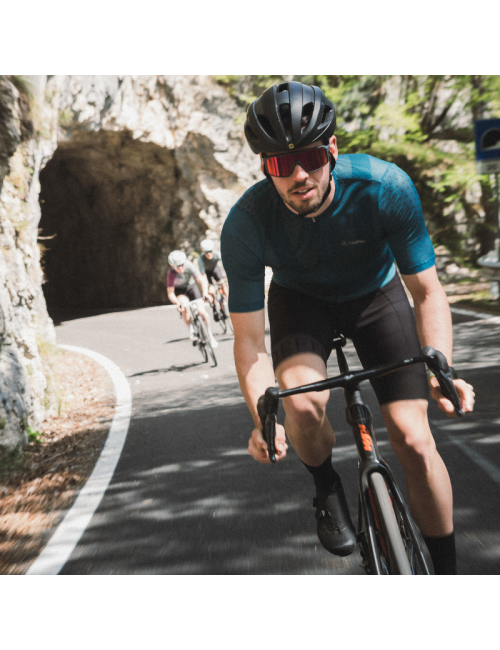 Maillot de vélo Loeffler à manches courtes FZ Cool Air Bleu Corail-Bleu