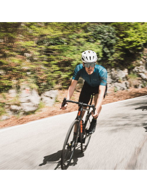 Maillot de vélo Loeffler M à manches courtes FZ POW Air bleu Pétrole Foncé